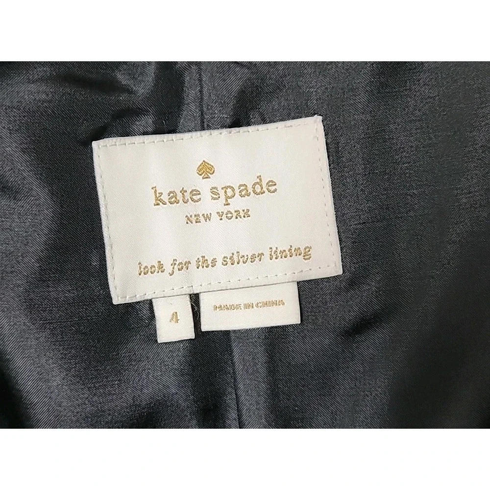 KATE SPADE Sz 4 Dive Right In- Front Zipper Black fit & flare‎ Dress
